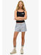 Women's Shorts Azure Blue-stripe Oxford