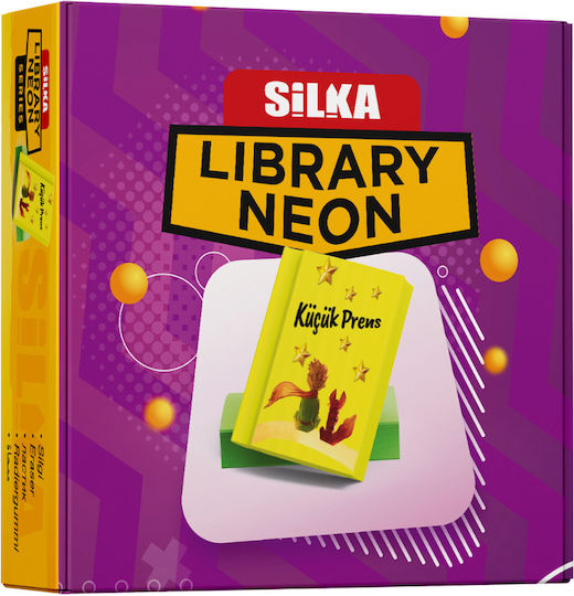 Silka Box Pencil Erasers No Residue 36pcs/box Silka Library Neon Book Design
