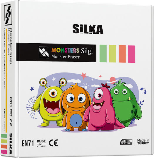 Radiere Silka Box Pentru Creion Fără Reziduuri 20 Bucăți/Ambalaj Silka Monster Design