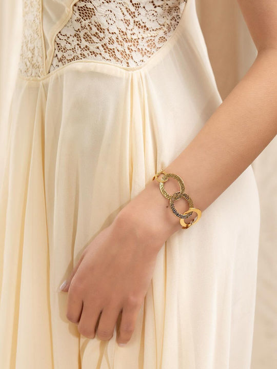 Late Again Women's Bracelet Made of Gold Plated Stainless Steel 20.5cm