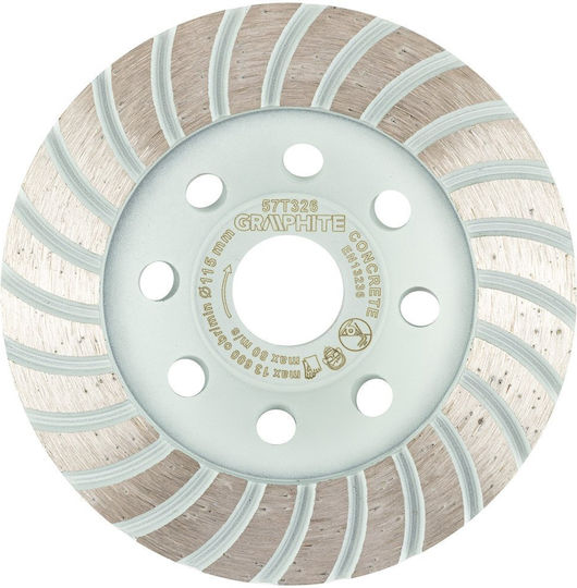 Disc de Șlefuire cu Diamant Turbo 115 X 22.2 Mm pentru Utilizare Uscată