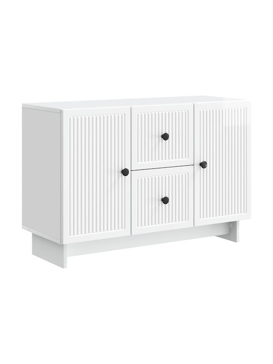 Wooden Sideboard with Drawers High Gloss White ...