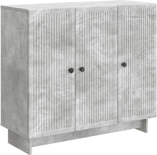 Bufet din Lemn și Metal Gri Beton 89x34.5x80cm