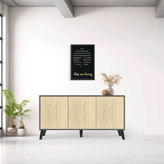 Billie Holz Sideboard Anthrazit 149x40x77cm