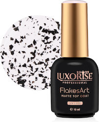 Luxorise Top Coat Flakesart Mat Negru Elegance ...