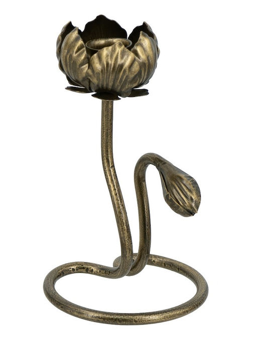Artekko Metall Kerzenhalter in Gold Farbe 10x19x11.5cm