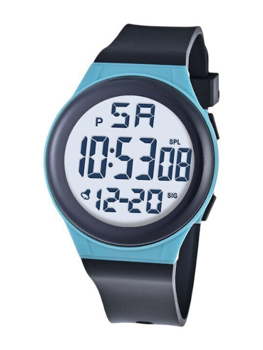 Ψηφιακό Ανδρικό Ρολόι 42mm Μπαταρίας με Μαύρο Μεταλλικό Μπρασελέ