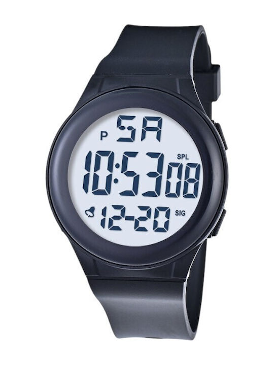 Ψηφιακό Ανδρικό Ρολόι 42mm Μπαταρίας με Μαύρο Μ...