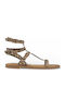 Damen Flache Sandalen Braun