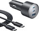 Anker Car Charger 167.5W Fast Charging with Ports: 1xUSB-A 2xType-C with Type-C Cable