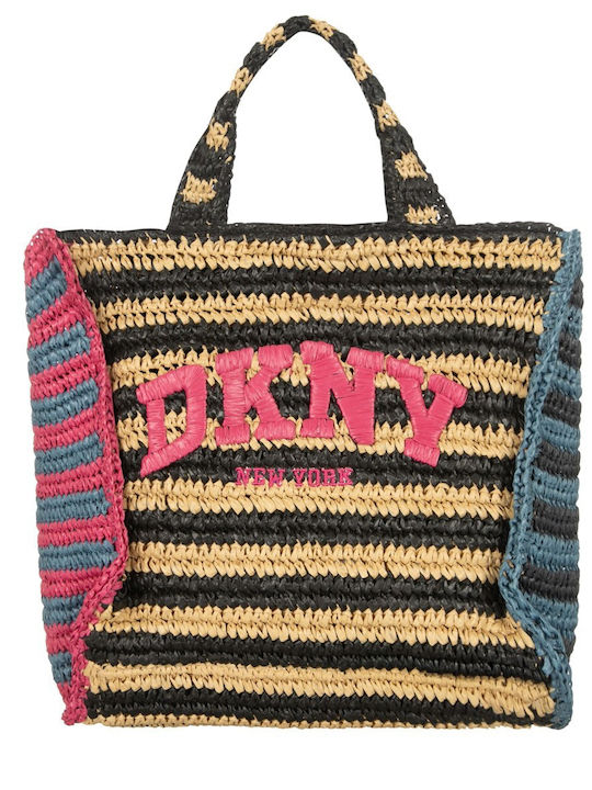 DKNY Hadlee Geantă Tote de Mână din Paie Fuchsia pentru Damă