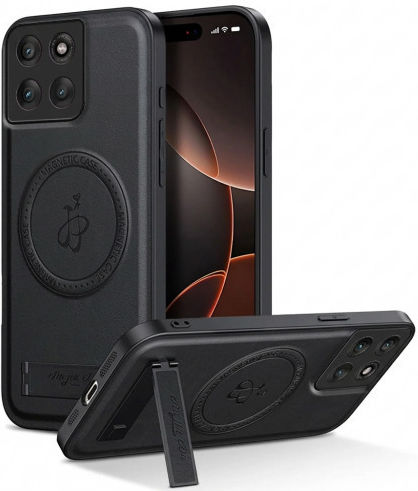 Luxury Hybrid Leather Black Back Cover (Motorola Edge 70 Fusion 5G)