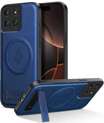Luxury Hybrid Back Cover Leather Blue (Motorola Edge 70 Fusion 5G)