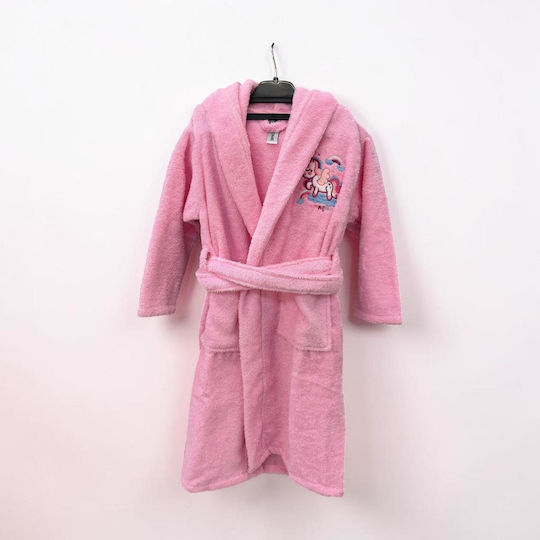Linea Home Kids Bathrobe Unicorn Pink Hooded