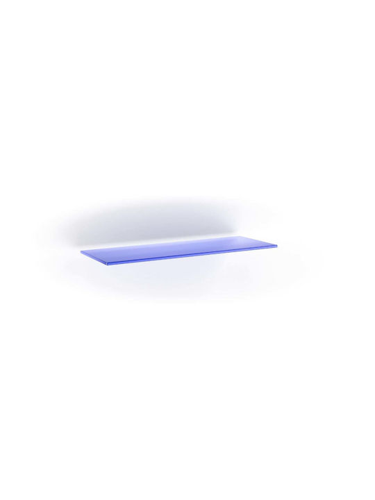 Bolis Italia Rechteckiges Bücherregal aus Glas Blau 15x60cm