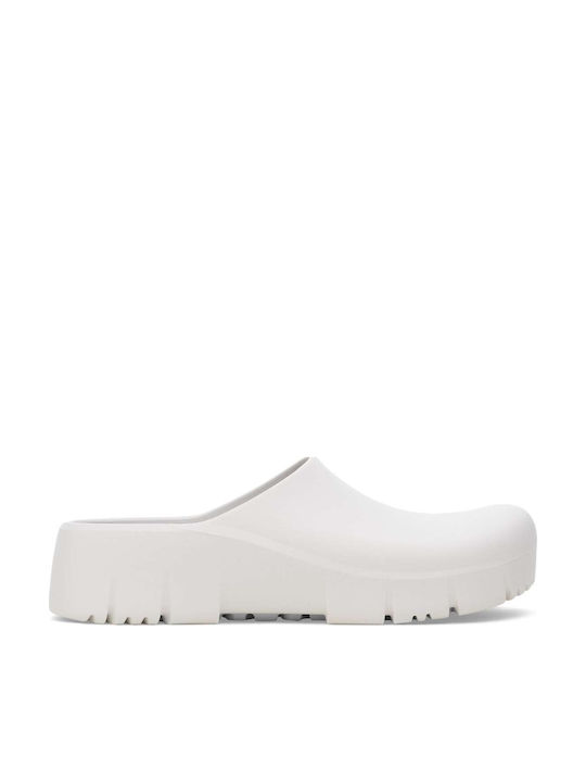 Birkenstock Super Birki Ανατομικά Σαμπό Λευκά