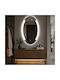 Futura F-3060N Wandspiegel Oval mit Weißem Rahmen & LED Beleuchtung 80x50cm