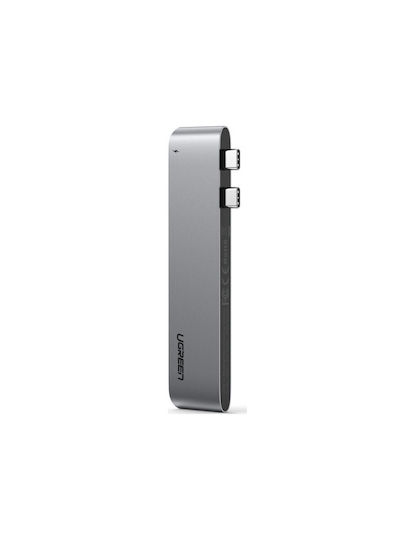 Ugreen CM251 Docking Station με Διπλό USB-C HDMI 4K PD και σύνδεση 2 Οθονών Ασημί