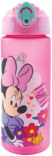 Gim Minnie Детска Бутилка За Вода Термос Пластмаса със Сива Сламка 600ml