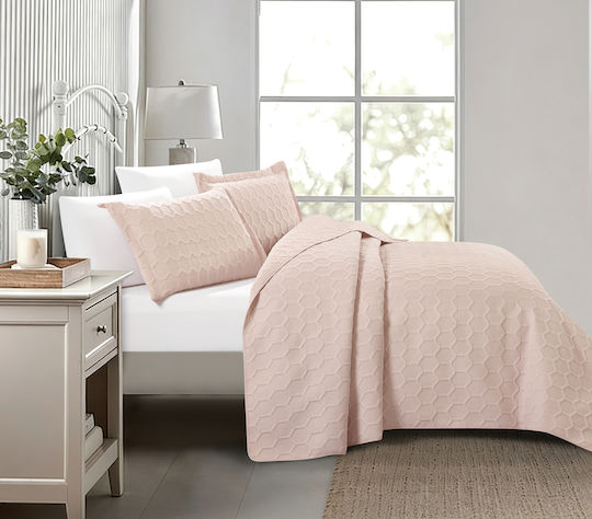 Liolios Home Glenda Κουβερλί Υπέρδιπλο Rose 220x240cm