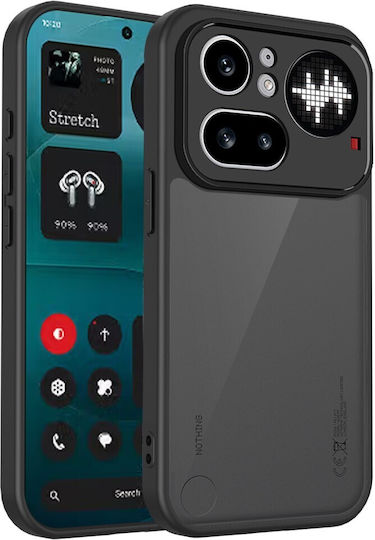 Matte Halbdurchsichtige Umschlag Rückseite Kunststoff Schwarz (Nichts Phone (4a) Pro)