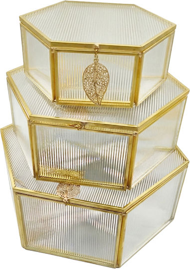 Espiel Set Decorative Boxes Metallic 3pcs Espiel Set Decorative Boxes Metallic 3pcs