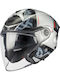 MT Cosmo SV S Arrow C2 Grey/Dark Grey Gloss Motorcycle Helmet Jet DOT / ECE 22.06 1450gr with Sun Visor