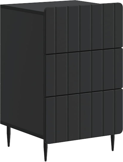 Нощно Шкафче Дървено Черно 43x41x68см