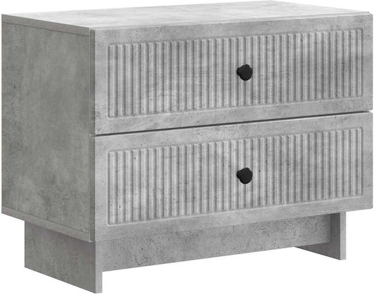 Gray Wooden Bedside Table 62x34.5x47.5cm