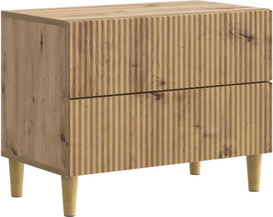 Κομοδίνο Ξύλινο Καφέ 62x34.5x48cm