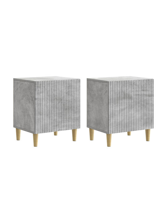 Wooden Bedside Tables Gray 2pcs 43x34.5x50cm