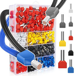 Set Terminale Duble Pin Onuvio 750 Bucăți Dublu Feroane Te 0.5–10mm² Awg 22–8 Sertizare Cabluri Electrice Organizator Inclus