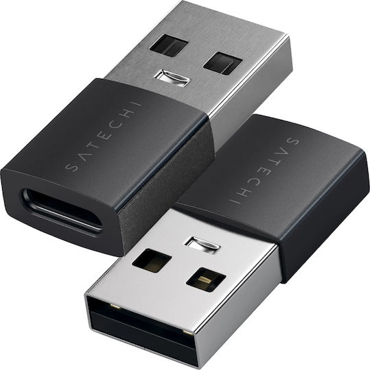 Satechi Pachet 2 Adaptoare Usb-a La Usb-c Usb 3.0 10 Gbps Compact Aluminiu Negru Argintiu