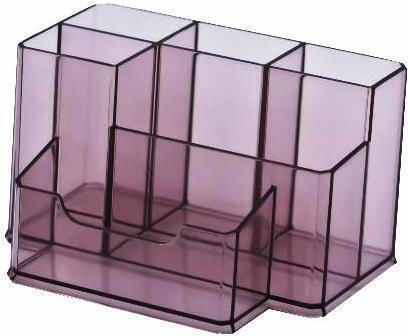 Kejea Suport Accesorii Birou Plastic 6 Compartimente 105 X 85mm Kejea Fumuriu
