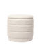 Pakketo Hocker Für Das Wohnzimmer Mit Stauraum Ecru Stoff 41x41x38,5cm