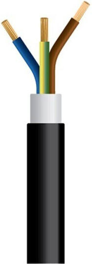 Καλωδιο Nyy J1vv-u 3x2.5mm² Μαυρο 100m/roll