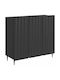 Sideboard aus Holz & Metall Schwarz 89x34,5x82cm