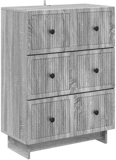Bufet din Lemn și Metal cu Sertare Sonoma Gri 66x34.5x90cm