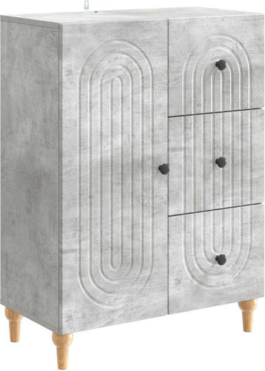 Bufet Din Lemn cu Sertare Gri Beton 66x34.5x90cm