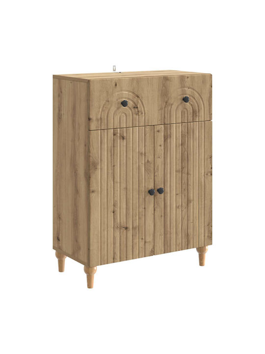 Wooden Sideboard with Drawers Oak 66x34.5x90cm