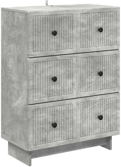 Bufet din Lemn și Metal cu Sertare Gri Beton 66x34.5x90cm