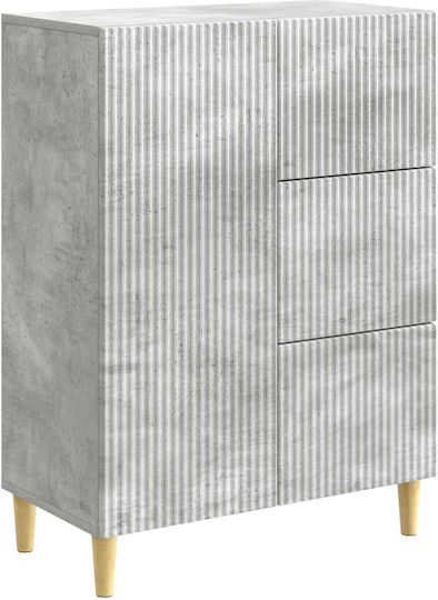 Bufet Din Lemn cu Sertare Gri Beton 66x34.5x90cm