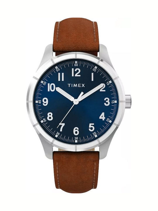 Timex Street Ανδρικό Ρολόι 42mm Μπαταρίας με Μπλε Μεταλλικό Μπρασελέ