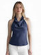 Women's Sleeveless Drape Top Blue