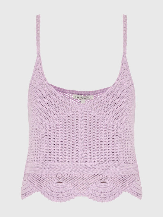 Funky Buddha Γυναικείο Crop Top Βαμβακερό με Τι...