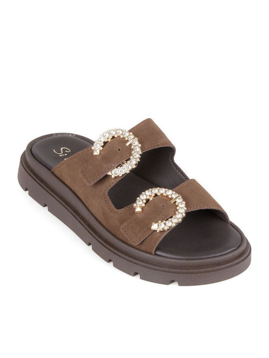 Silia D Leather Women's Flat Sandals Flatforms ...