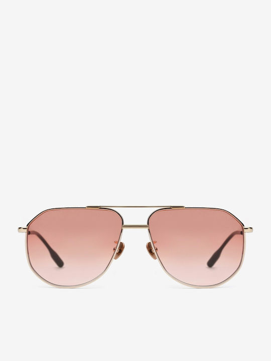 Projekt Produkt Unisex Sunglasses with Rose Gold Metallic Frame and Pink Gradient Lens 501360