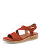 Leather Women's Sandals Red