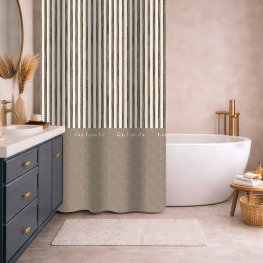 Guy Laroche Avene Duschvorhang Stoff mit Tülle 180x185cm Natürliche