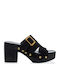 Myconian Leather Women's Flat Sandals Black